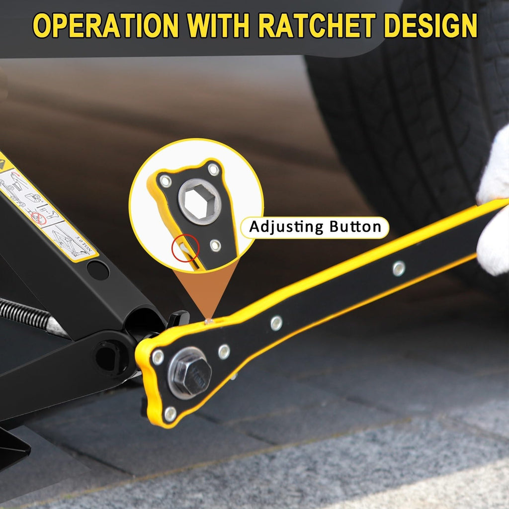 Portable Hydraulic Jack, 3-Ton Scissor Jack Repair Kit with Rubber Jack Pad Car Spare Tire Changing Tools Kit with L-wrenche