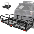 OUTPRIZE Trailer Hitch Cargo Rack, 60 x 24 x 14 Inch Folding Hitch Mount Cargo Carrier with High Side Rails for RV Truck SUV Van, 500 lbs. Capacity, 2" Receiver, Black
