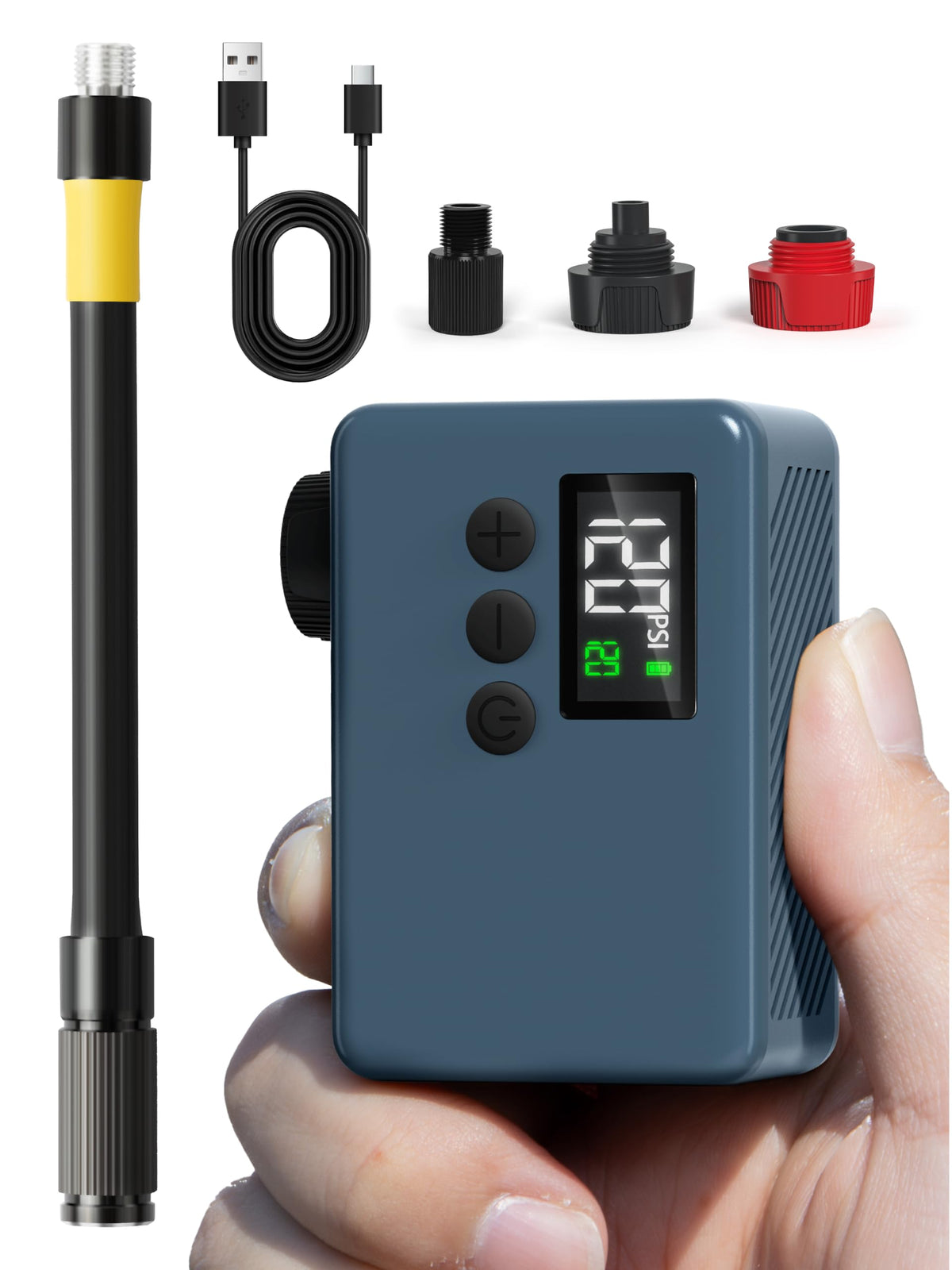 GPUTEK Mini Bike Pump Electric for Presta and Schrader Valves Bicycle Tire