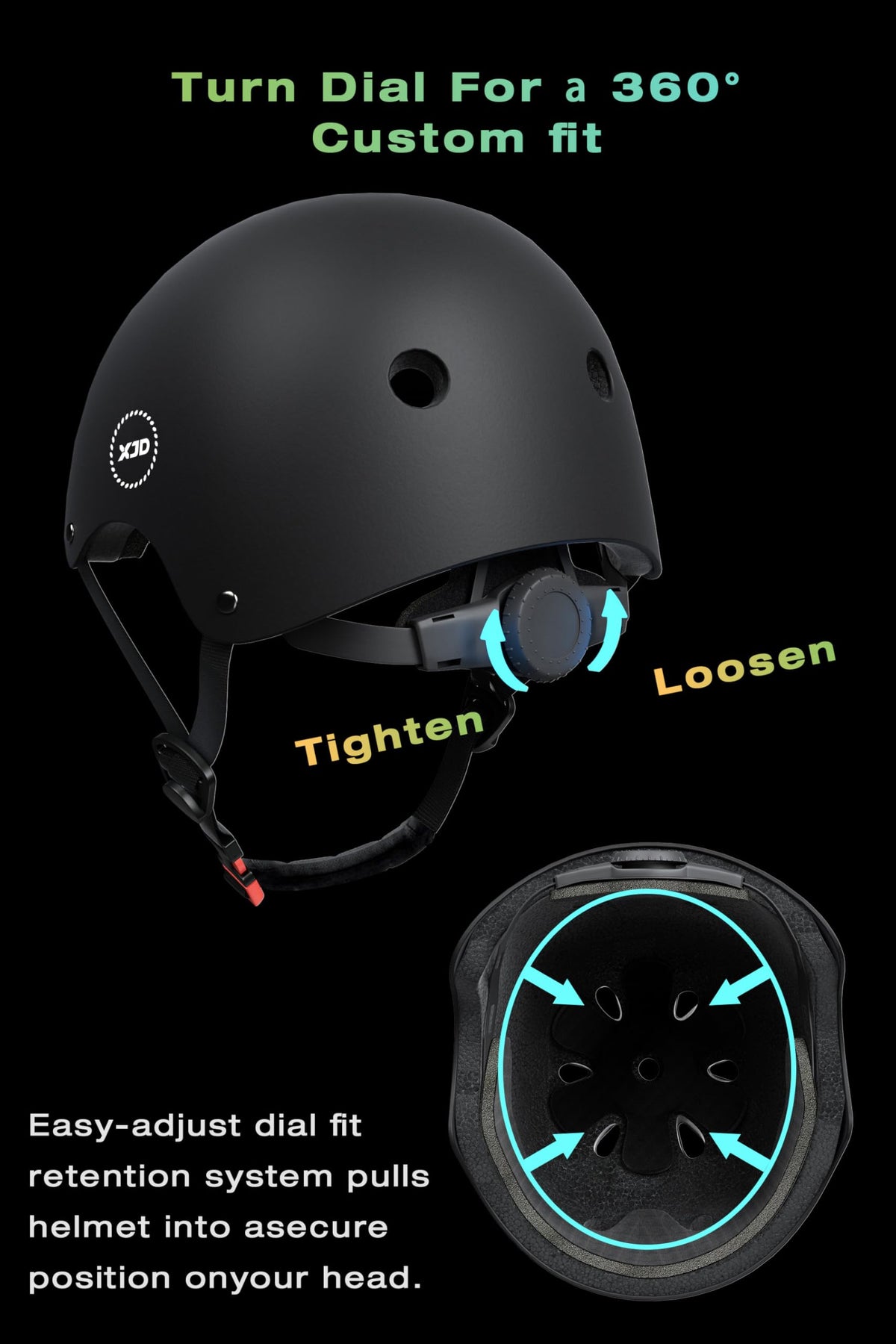 XJD Kids Bike Helmet Set for 3-5-8-14 Years, Knee Elbow Pads Wrist Guards