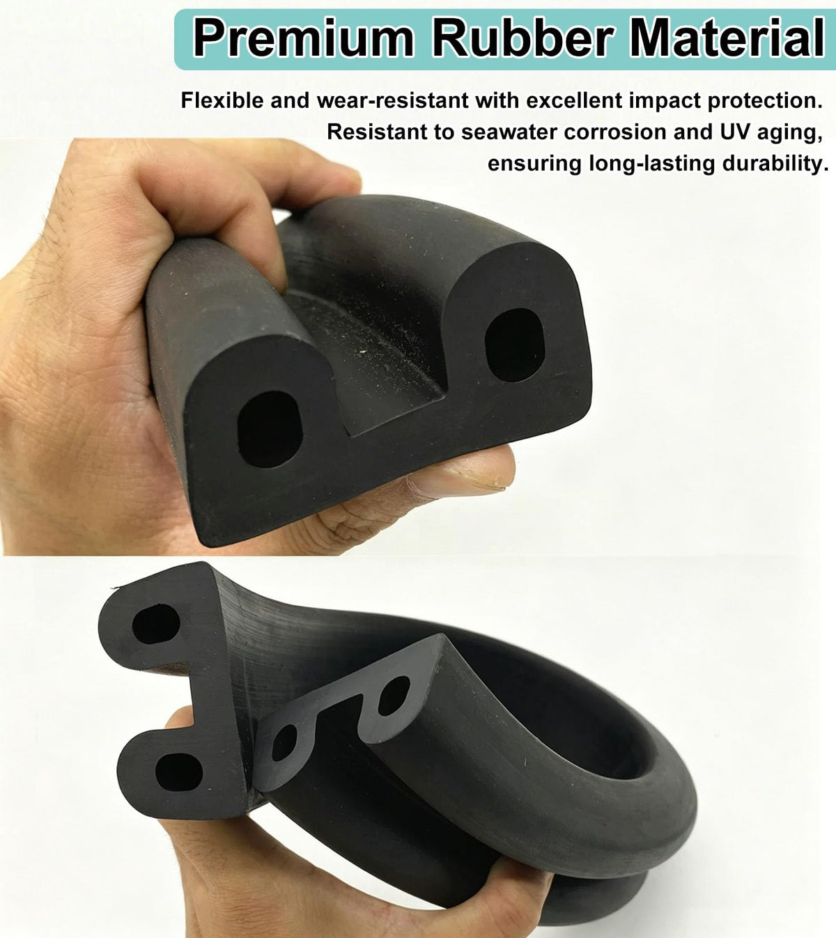 Heavy Duty Marine Rubber Rub Rail – 2.8" Wide Flexible Boat Fender Trim for Maximum Protection, Durable and Weather-Resistant Boat Accessories