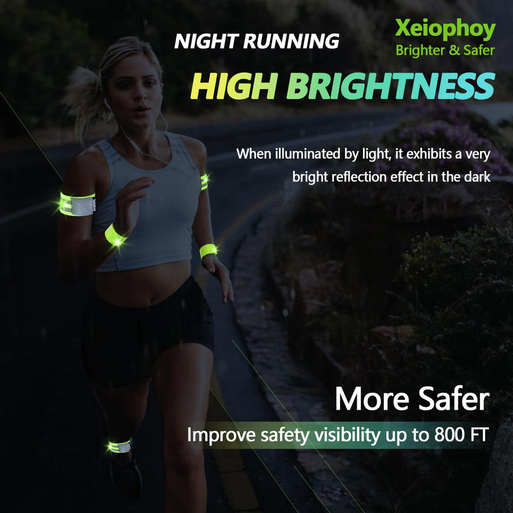 Xeiophoy Reflective Running Gear, Night Running Reflective Gear, 6 Count