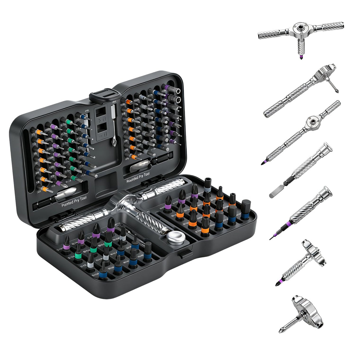 VMAN Ratchet Screwdriver Set, magnetic Screwdriver sets, S2 Steel Bits, DIY Combination Flexible Shaft, Suitable for Furniture Assembly, Precision Electrical Appliance Repair, Bicycle Tools