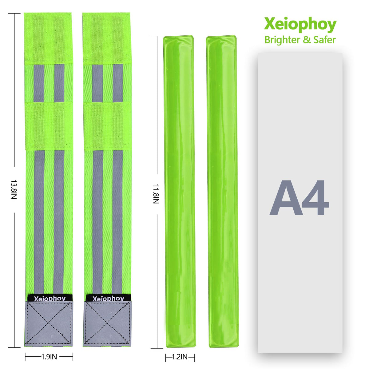Xeiophoy Reflective Running Gear, Night Running Reflective Gear, 6 Count