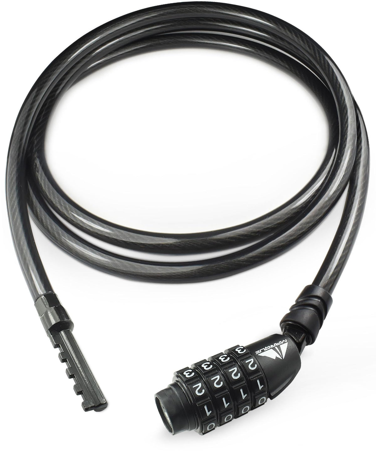 MARQUE Straight Combination Bike Lock Cable - 3/8 inch (5FT, 10FT, 15FT, 25FT) Resettable Combination Lock, Anti-Theft Security Cable for Bicycles, Kayaks, Paddle Boards and Outdoor Gear