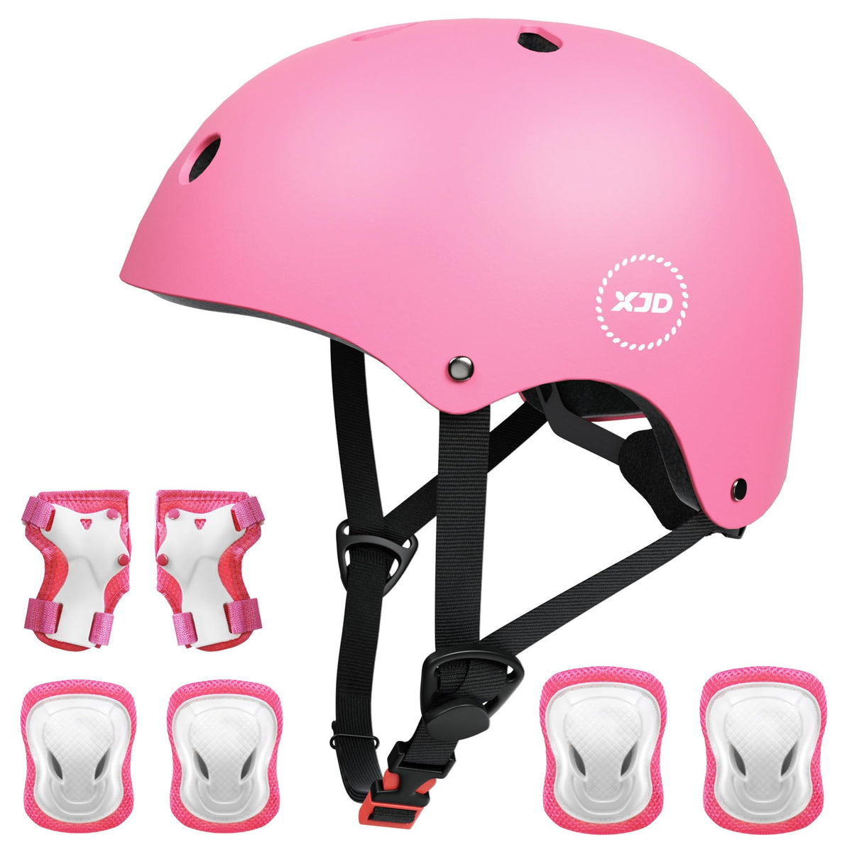 XJD Kids Bike Helmet Set for 3-5-8-14 Years, Knee Elbow Pads Wrist Guards