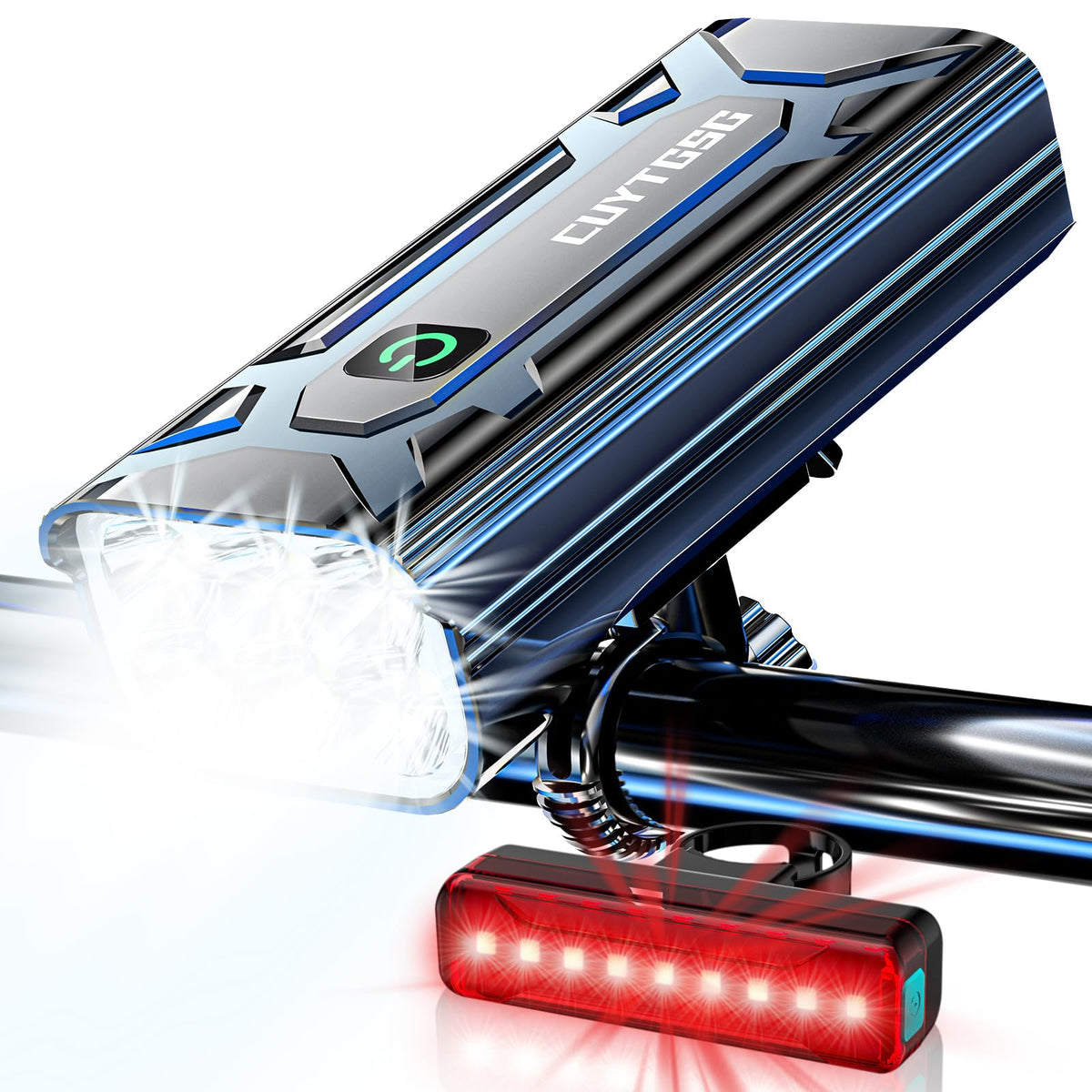 2026 Upgrade 6800Lumen Bike Light for Night Riding,6 LED,5+5 Modes