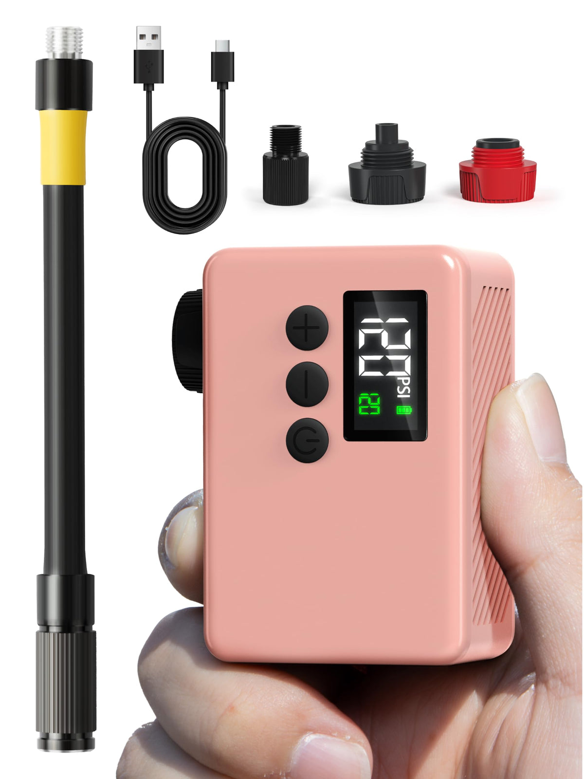 GPUTEK Mini Bike Pump Electric for Presta and Schrader Valves Bicycle Tire