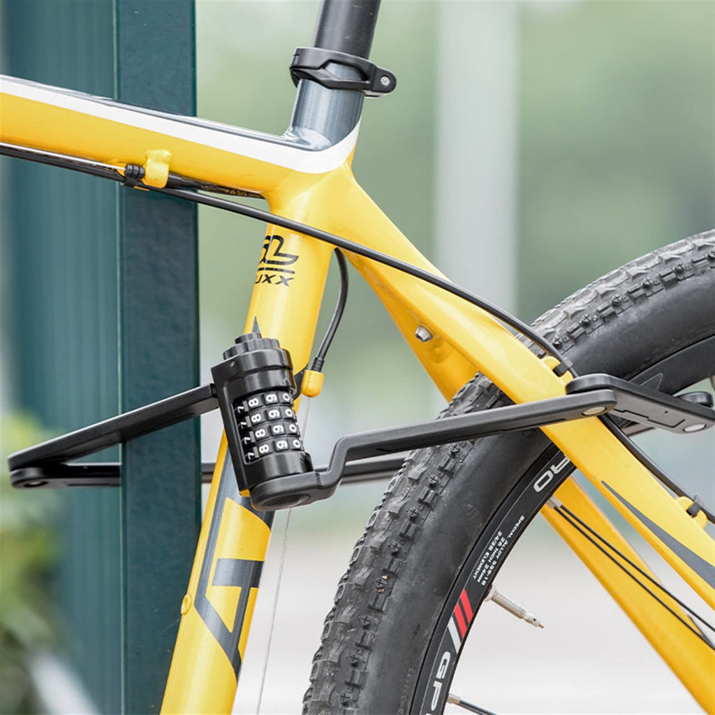 Bike Lock ，Steel Cable Alloy Lock ，Fingerprint Bicycle Lock Zinc Alloy Four-Digit Secret Anti-Theft Foldable Password 85CM Lock Door Moto Bike Accessories Lock