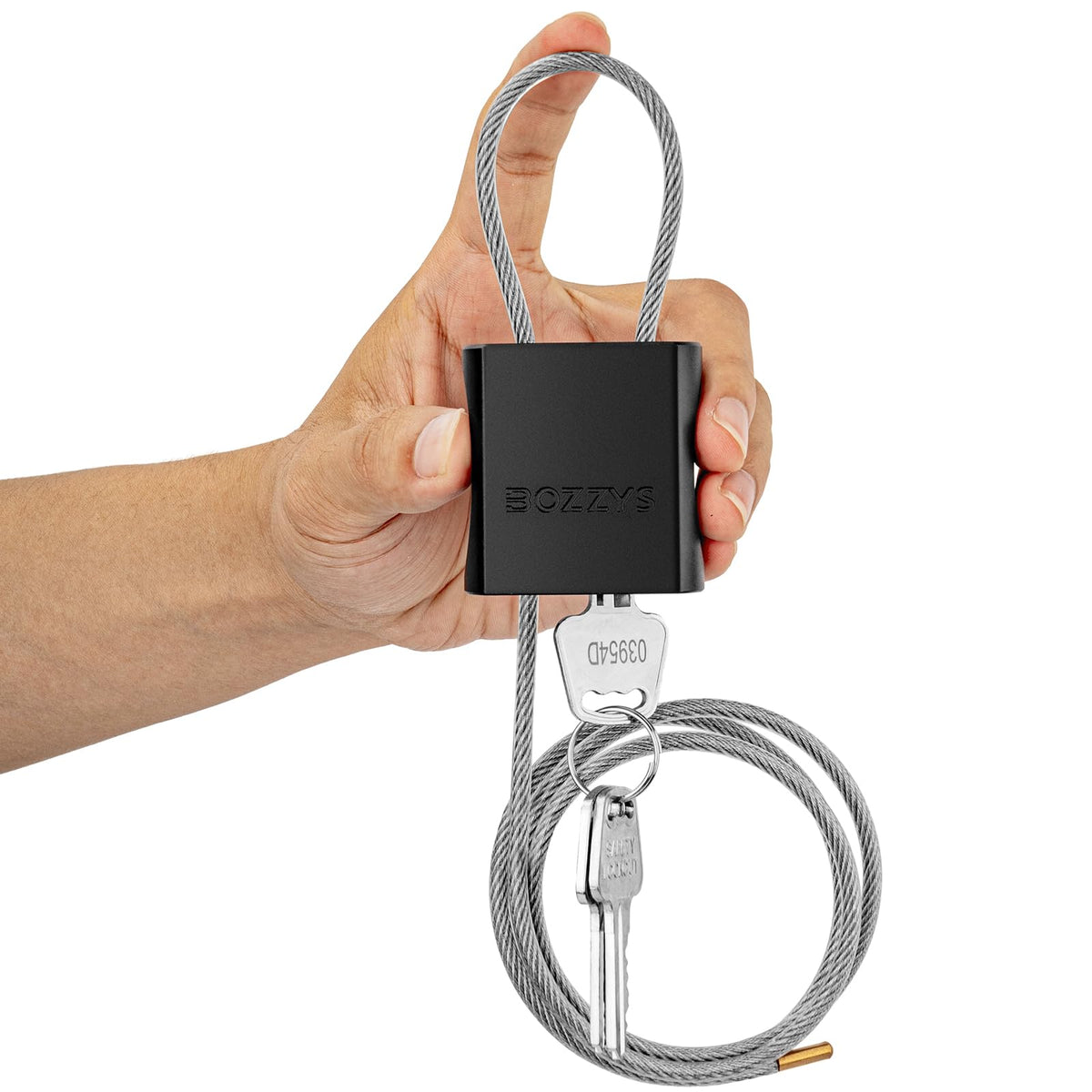 BOZZYS Cable Lock with 3 Keys | Adjustable Steel Cable Lock | Aluminum Locks for Bikes, Gate, Lockers & Outdoor Gear