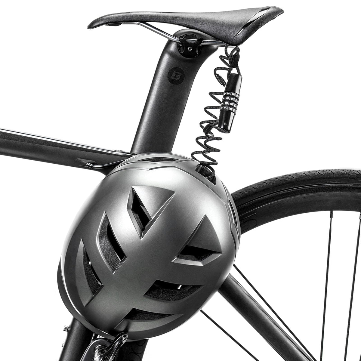 ROCKBROS Helmet Lock, Retractable 4 Digit Cable Lock for Bikes
