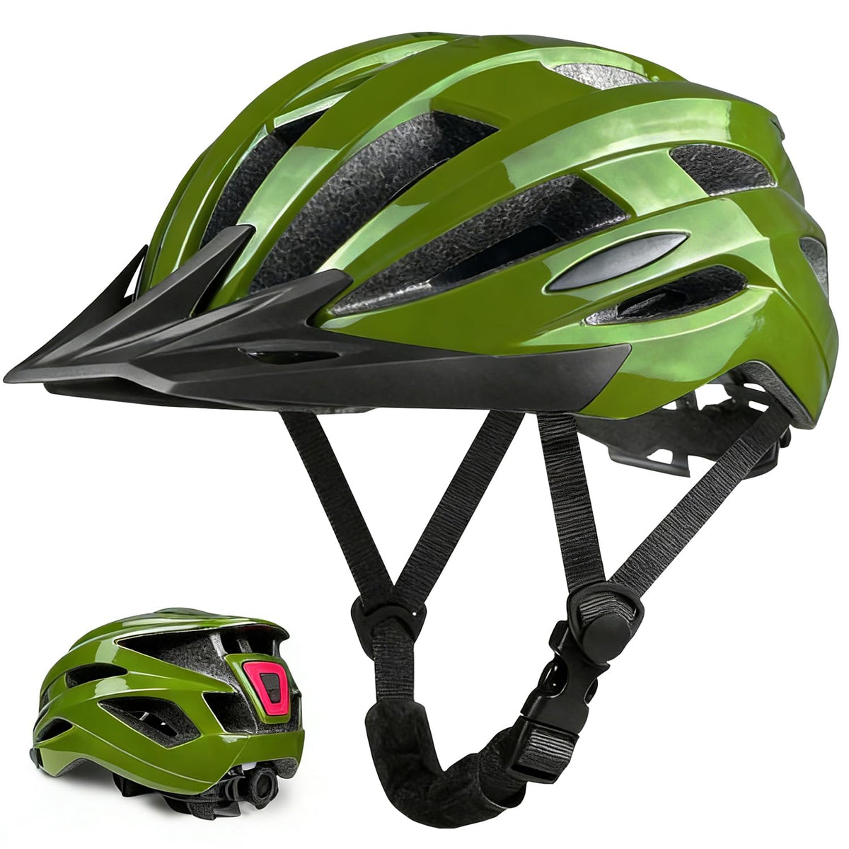XIFENGRID Adult Bike Helmet Men Women with USB Rechargeable LED Rear Light