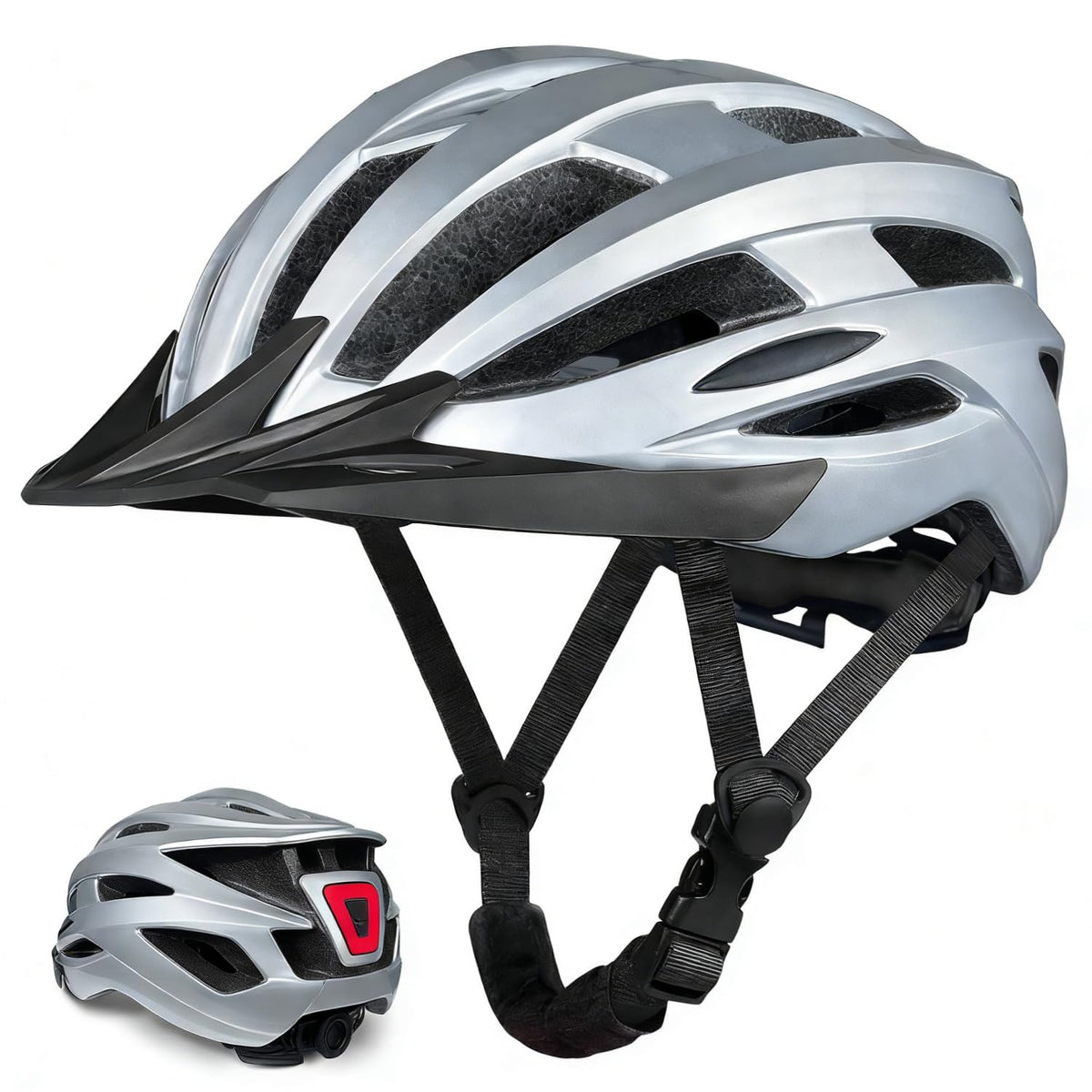 XIFENGRID Adult Bike Helmet Men Women with USB Rechargeable LED Rear Light