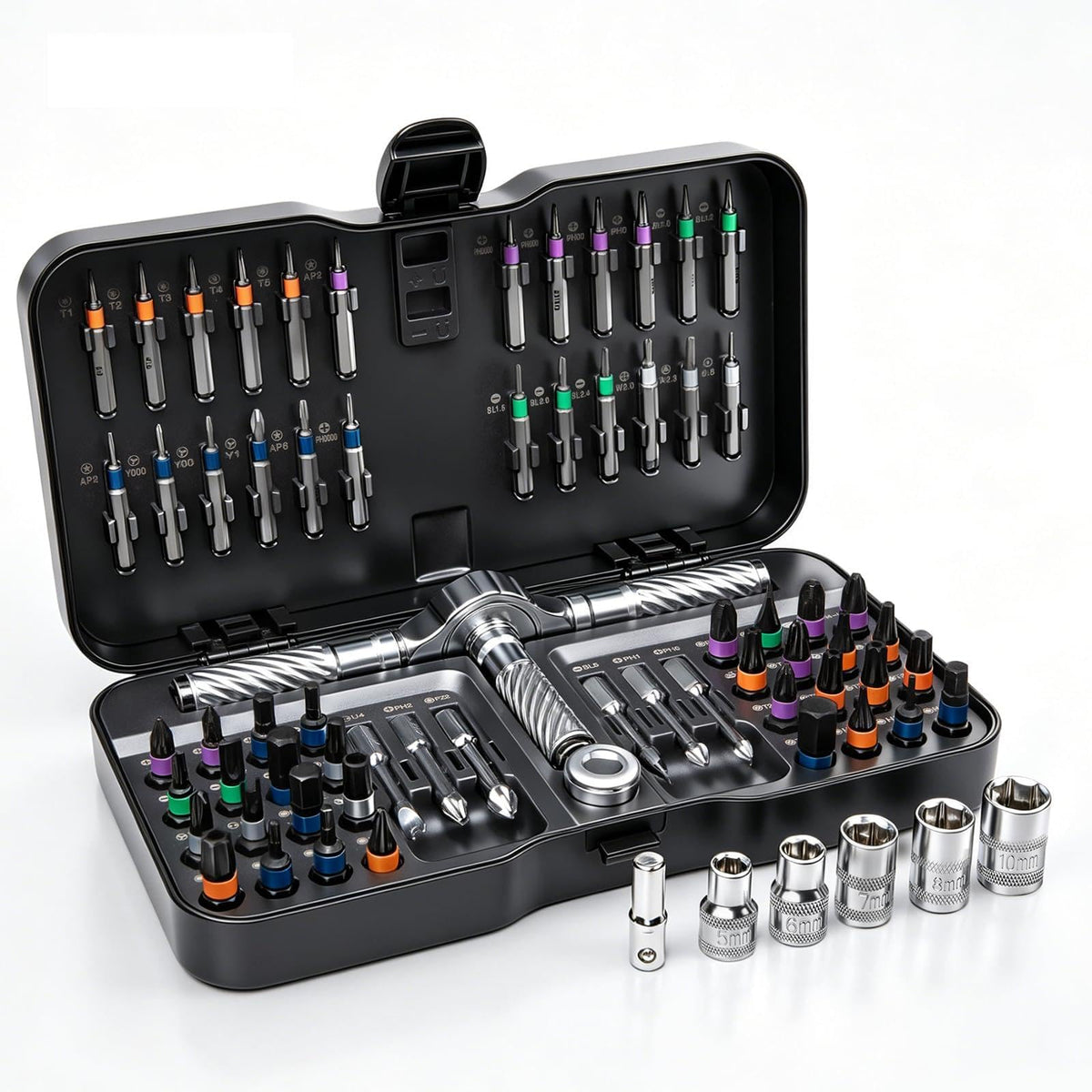 VMAN Ratchet Screwdriver Set, magnetic Screwdriver sets, S2 Steel Bits, DIY Combination Flexible Shaft, Suitable for Furniture Assembly, Precision Electrical Appliance Repair, Bicycle Tools