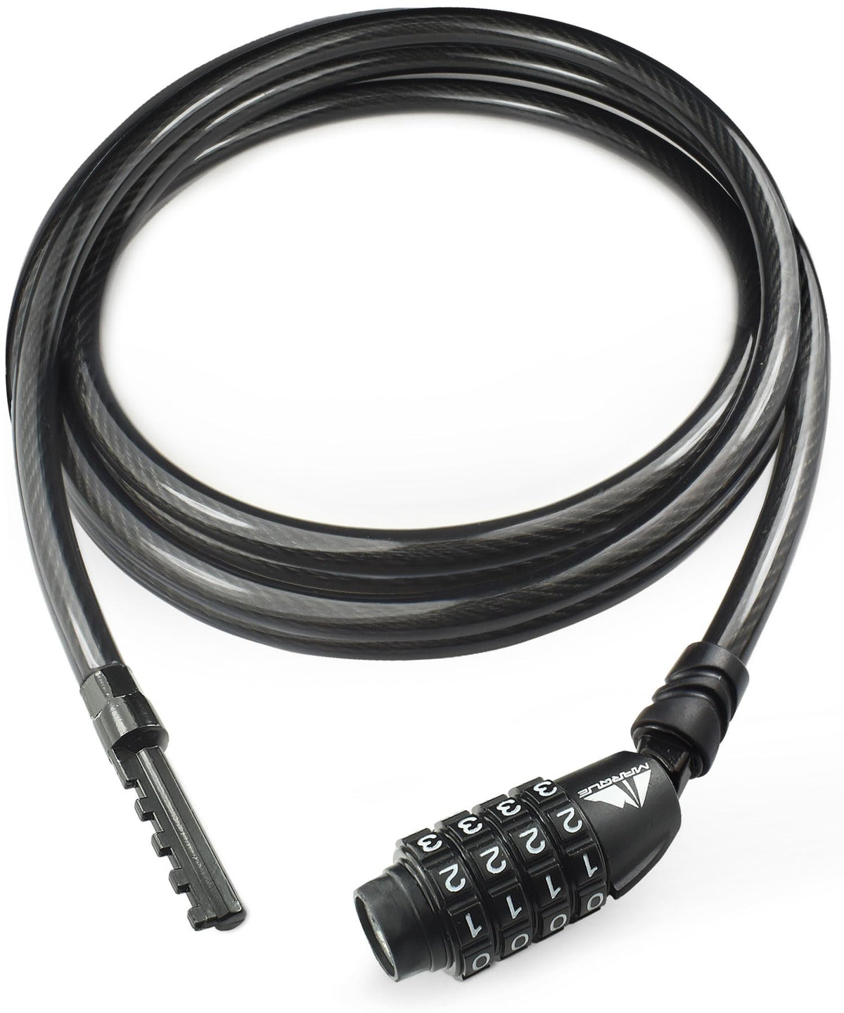 MARQUE Straight Combination Bike Lock Cable - 3/8 inch (5FT, 10FT, 15FT, 25FT) Resettable Combination Lock, Anti-Theft Security Cable for Bicycles, Kayaks, Paddle Boards and Outdoor Gear