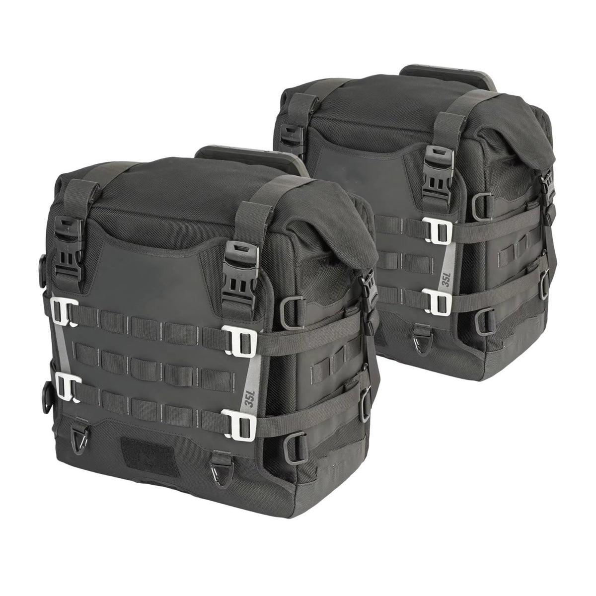 Motorcycle Tail Bag Backseat Motorcycle Saddlebag Side Bag Waterproof 35L Release with Support Plate Molle Anti- Case 2 Unit Universal Accessories