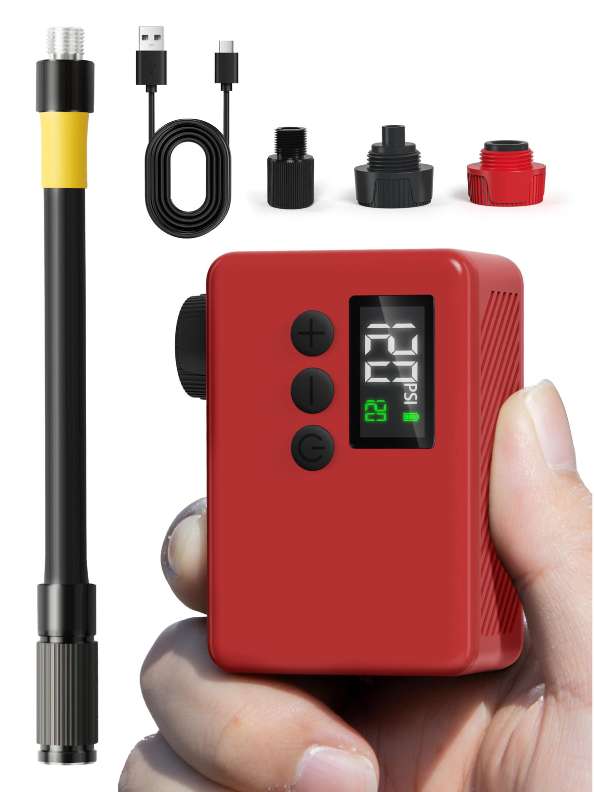 GPUTEK Mini Bike Pump Electric for Presta and Schrader Valves Bicycle Tire