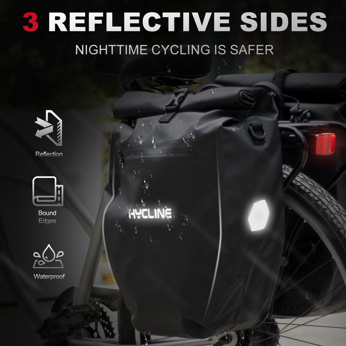 Hycline Waterproof Bike Panniers Bag: Bicycle Rear Rack Bags 28L