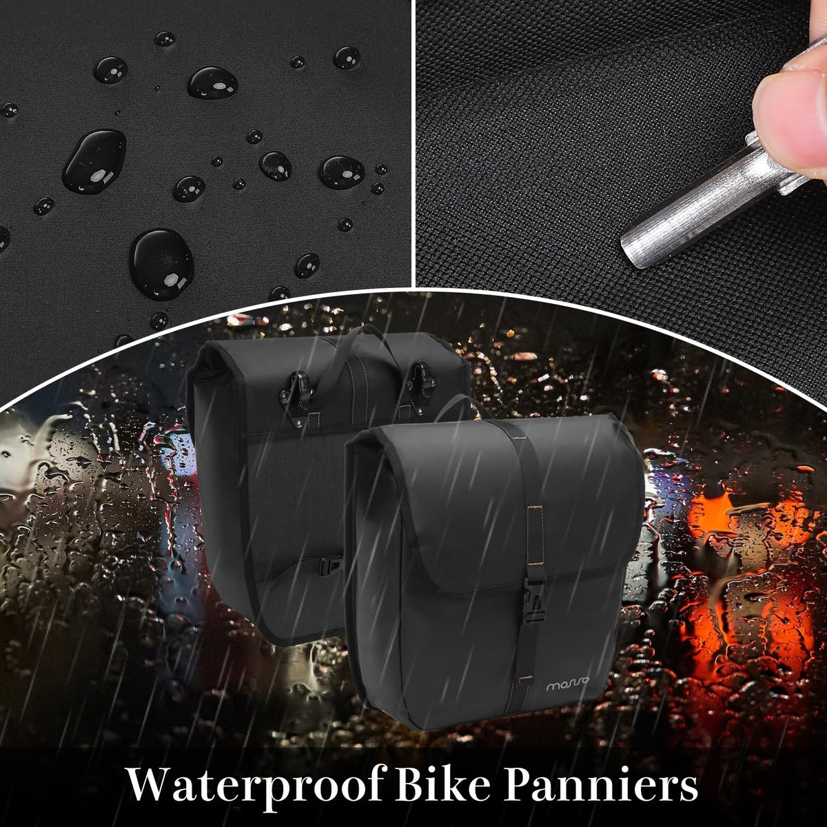 MOSISO 20L Bike Panniers, 2 Pack Waterproof Panniers Bike Bag