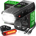 Bike Lights Front and Back for Night Riding, Rechargeable Bicycle Light Set