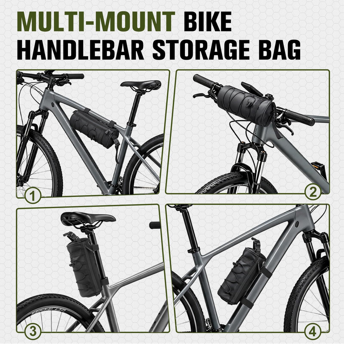 KVEKVE 3 Pack Bicycle Handlebar Bag, Front Storage Bag for Mountain Bike