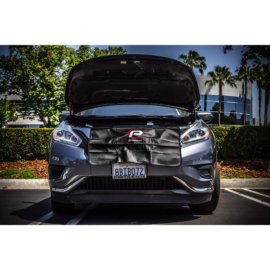 Powerbuilt 24"x 34" Black Plush Vinyl Fender Cover Protector Pad Mat, Mechanic and Car Repair Under Hood Protection - 640083