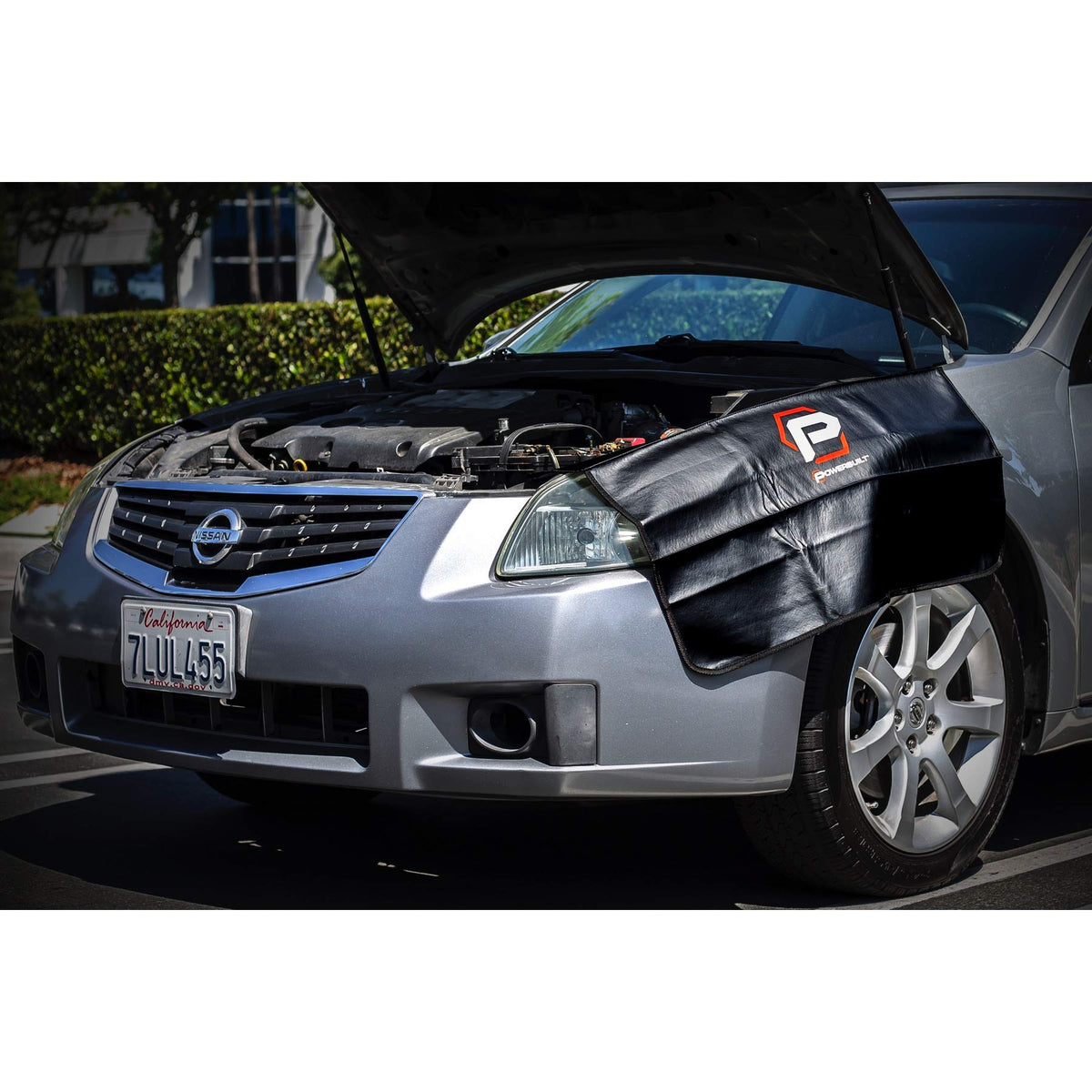 Powerbuilt 24"x 34" Black Plush Vinyl Fender Cover Protector Pad Mat, Mechanic and Car Repair Under Hood Protection - 640083