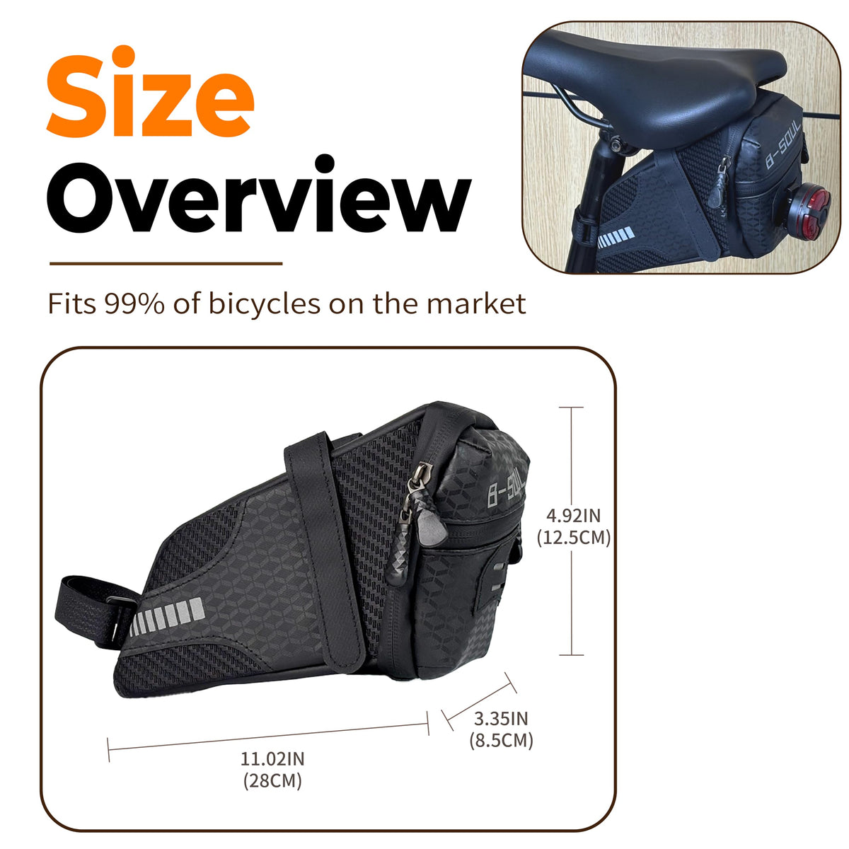 kragtrib Bike Saddle Bag Bicycle Bike Seat Bag 1.5L Waterproof