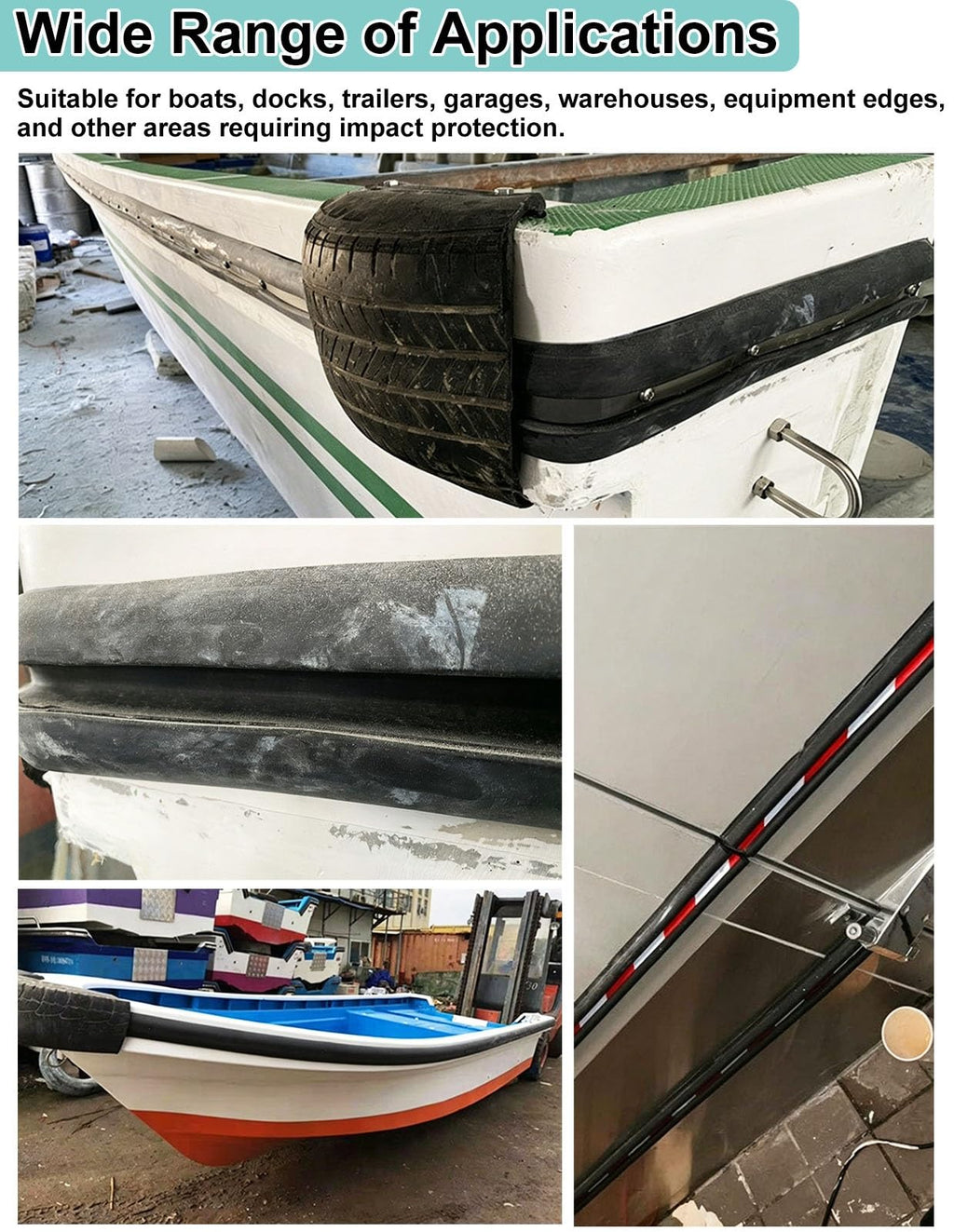 Heavy Duty Marine Rubber Rub Rail – 2.8" Wide Flexible Boat Fender Trim for Maximum Protection, Durable and Weather-Resistant Boat Accessories