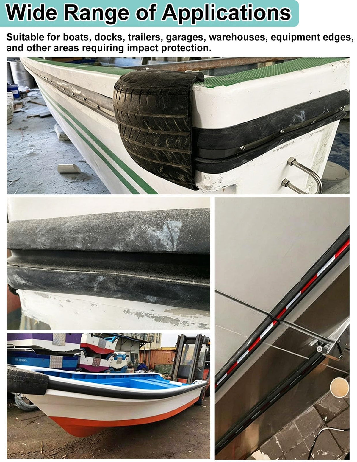 Heavy Duty Marine Rubber Rub Rail – 2.8" Wide Flexible Boat Fender Trim for Maximum Protection, Durable and Weather-Resistant Boat Accessories