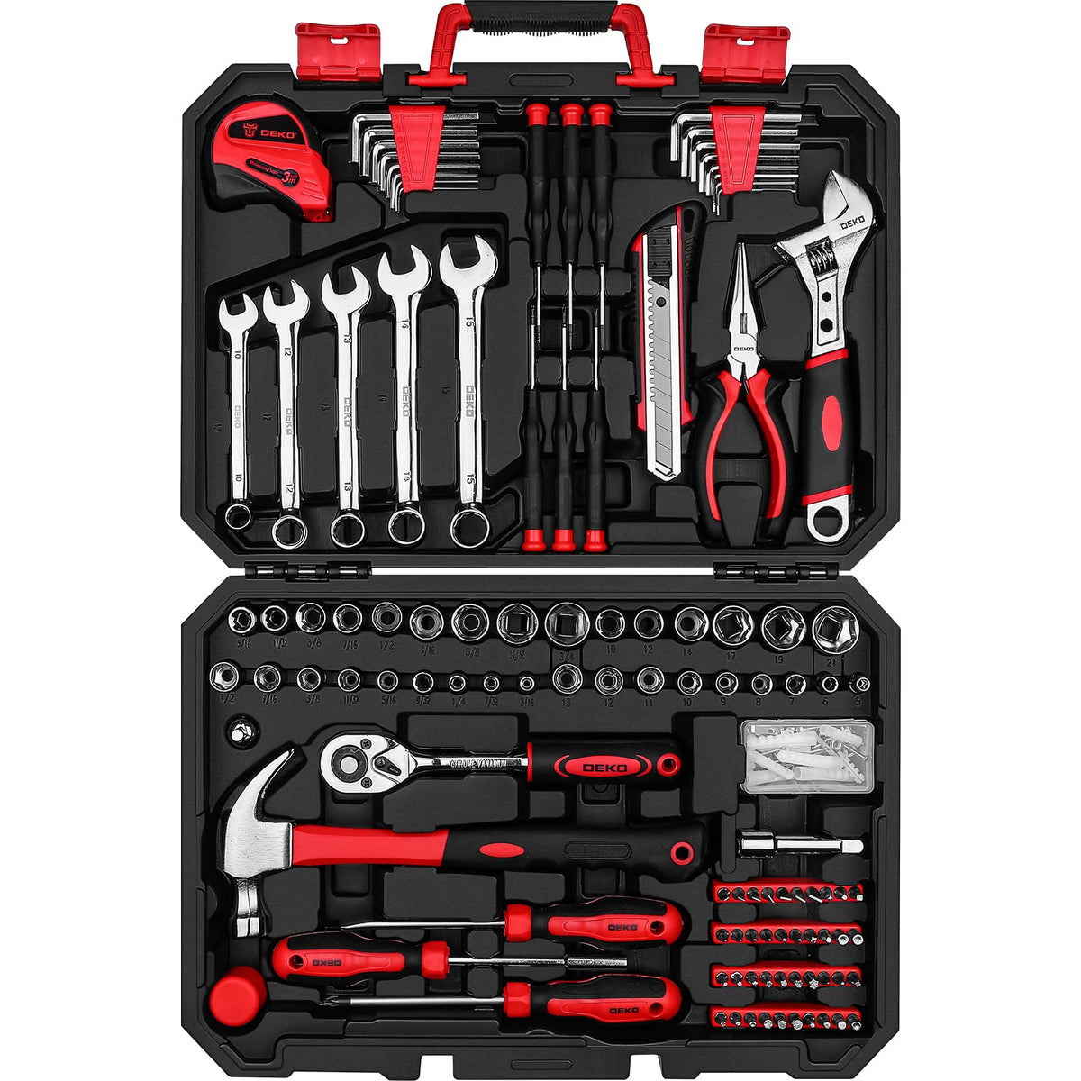 DEKOPRO 158 Piece Tool Set-General Household Hand Tool Kit
