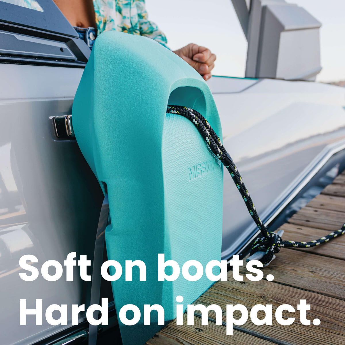 MISSION Boat Gear Sentry Boat Fenders 2 Pack - Heavy Duty Boat Fenders for Docking - Flat Hull-Hugging Boat Bumpers for Safe Boat Protection