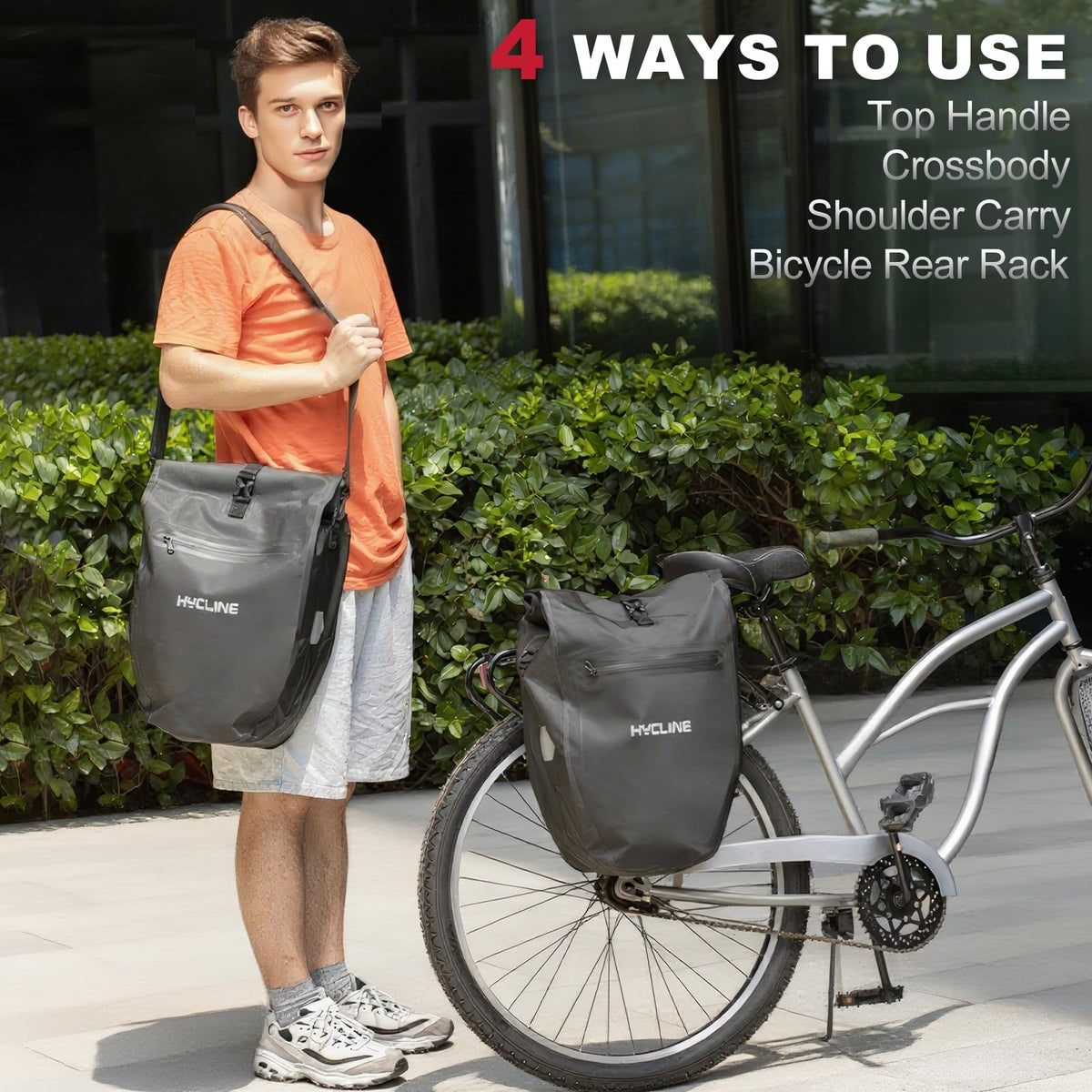 Hycline Waterproof Bike Panniers Bag: Bicycle Rear Rack Bags 28L
