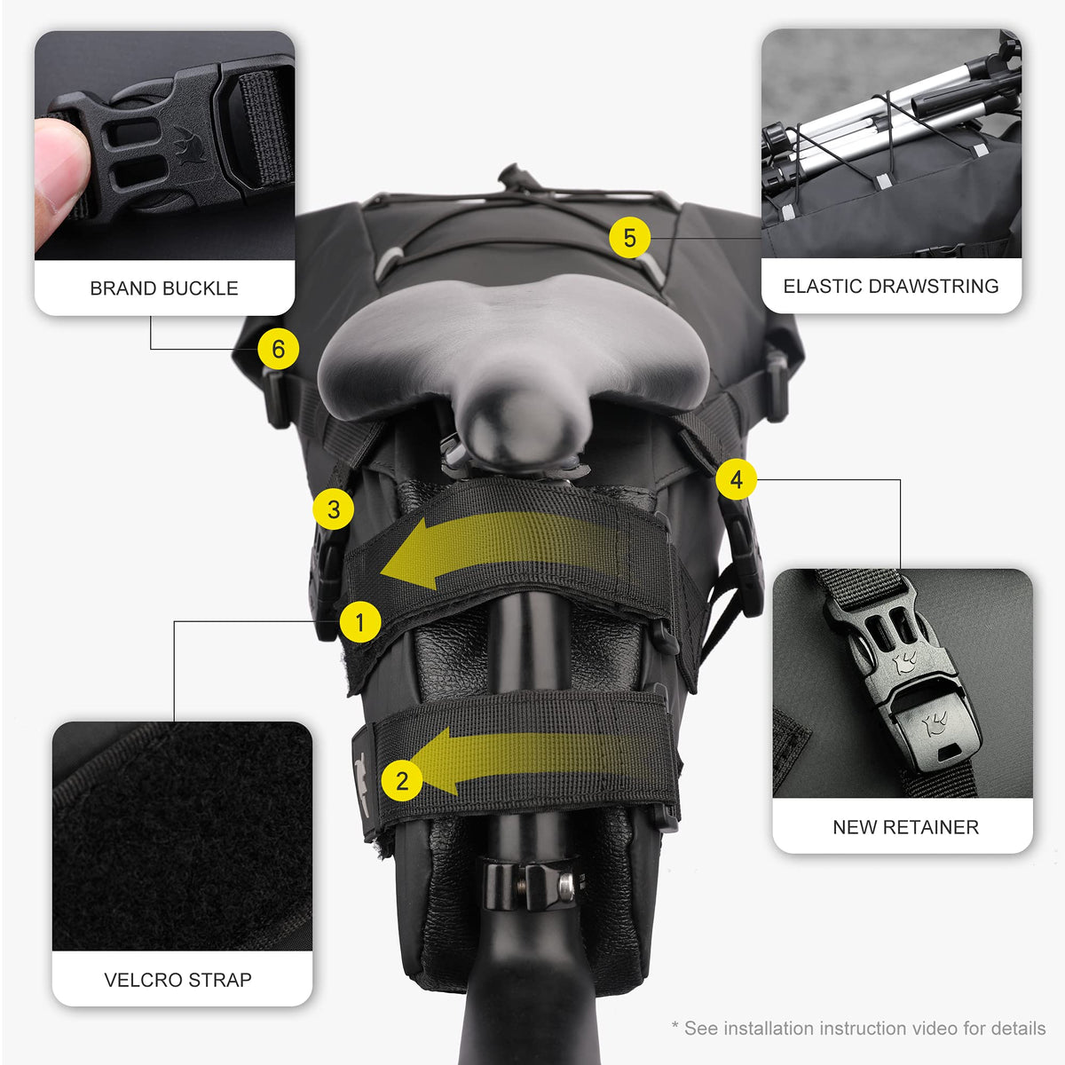 Rhinowalk Bike Saddle Bag 10/13L Waterproof Bicycle Under Seat Bag Cycling Storage Bag for Mountain Road Bike