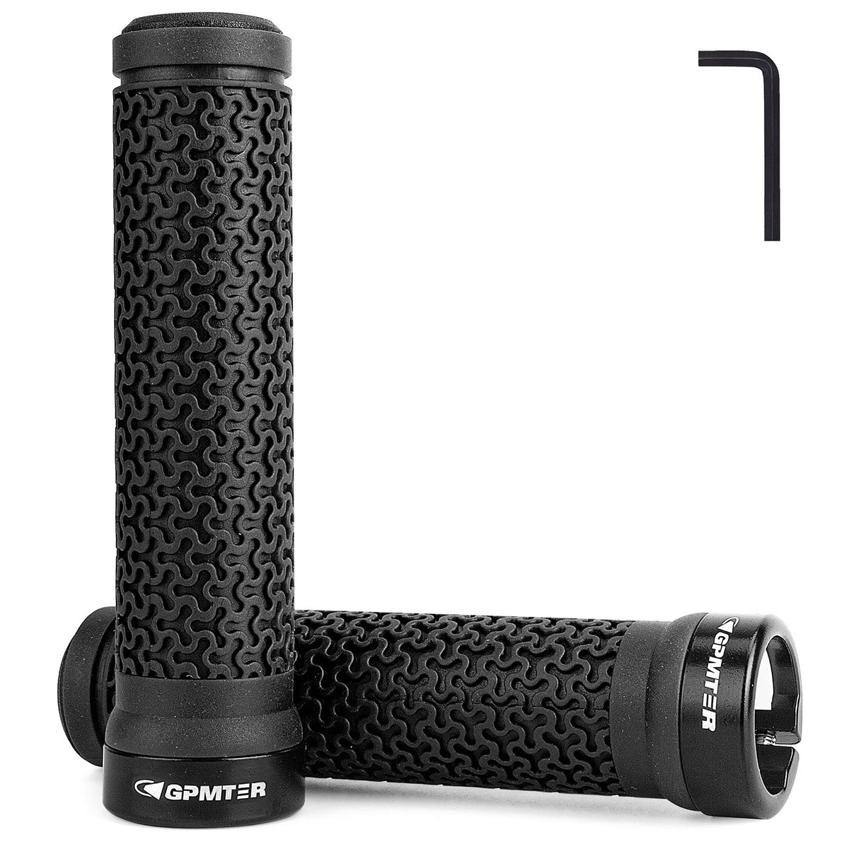 GPMTER Bike Handlebar Grips, Single Lock on Bicycle Handle Bar, for BMX, Mountain, MTB, Beach Cruiser, Scooter, Folding Bike, Soft Non-Slip-Rubber Hand Grip Comfortable Ergonomic