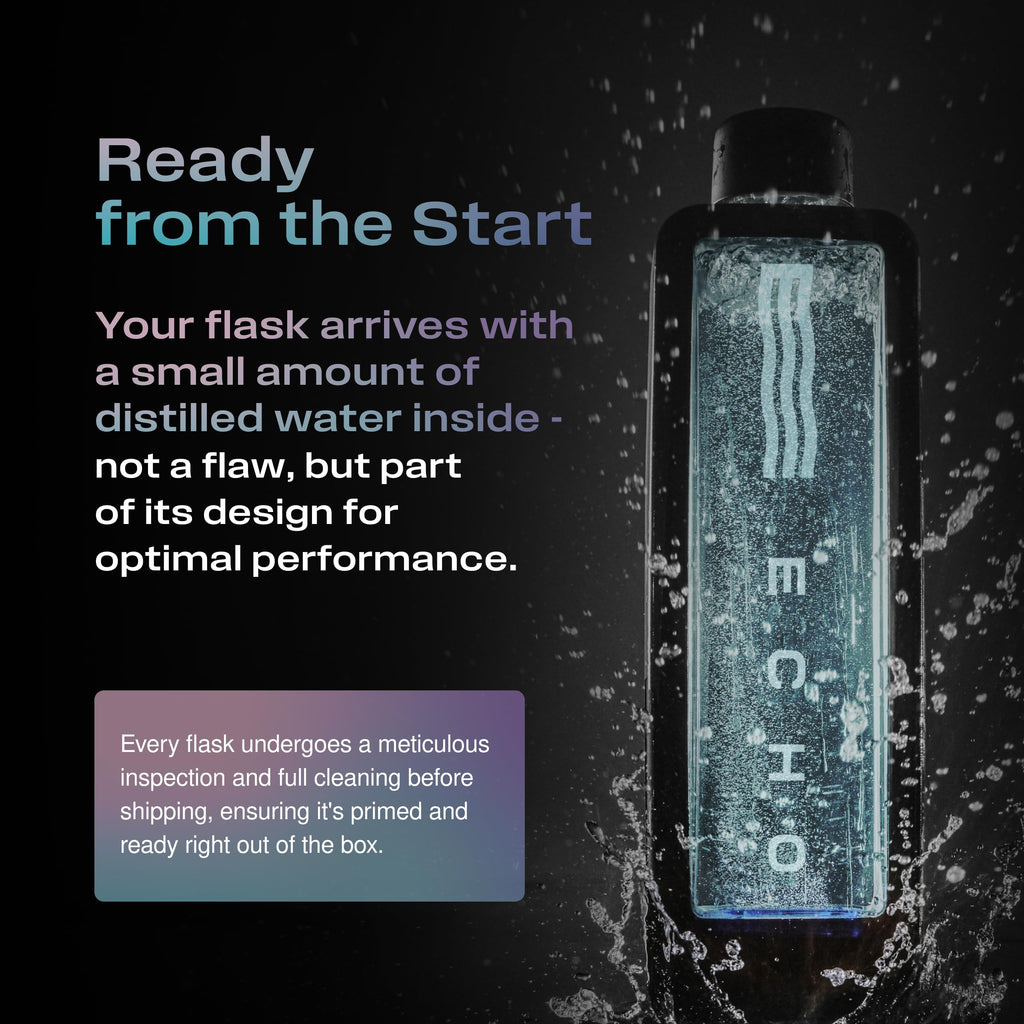Echo Flask Hydrogen Water Bottle - Active Hydration Solution with Water Intake Tracking & LCD Touch Screen - Compact & Convenient - Transparent Hydrogen Flask - 12 oz