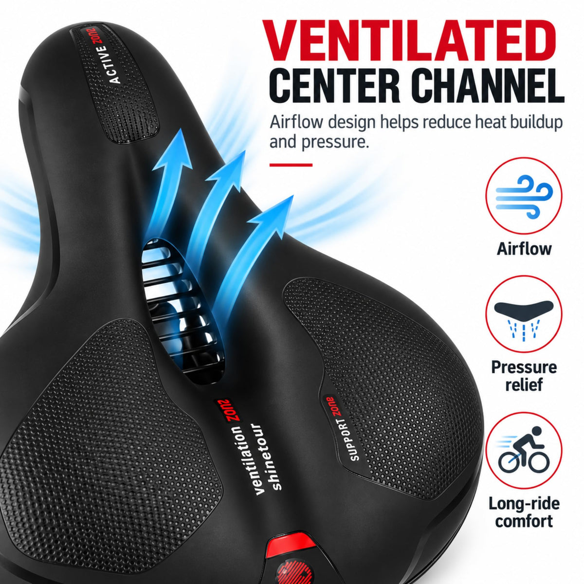 Avelori Bike Comfort Bundle – Premium Memory Foam Bicycle Saddle with Dual Spring Suspension & Ergonomic Lock-On Handlebar Grips – Universal Fit for MTB, Road, and Cruiser Bikes