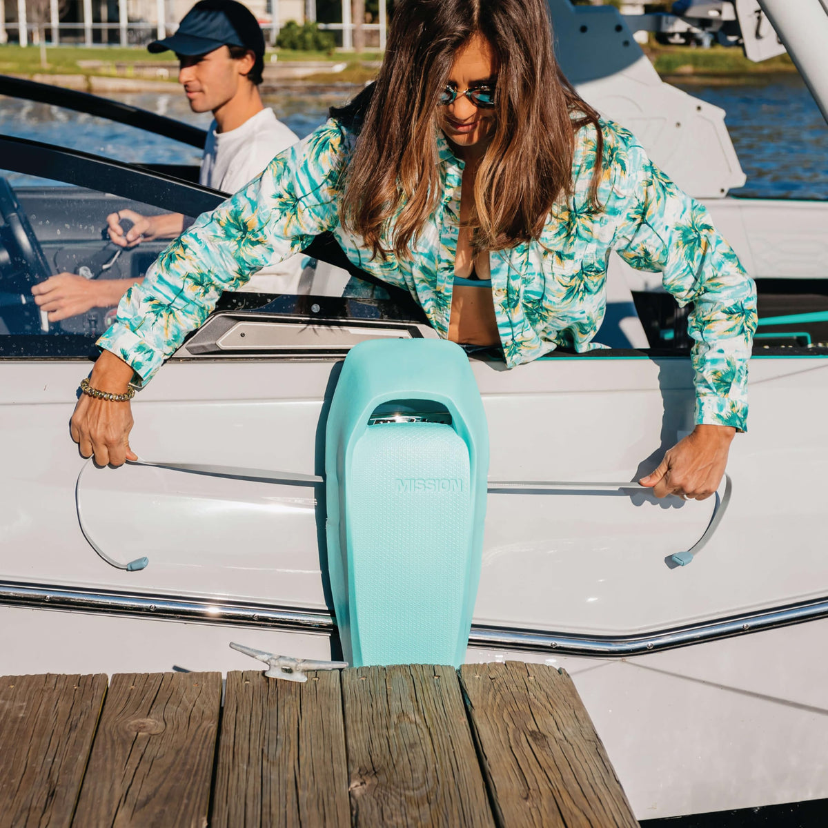 MISSION Boat Gear Sentry Boat Fenders 2 Pack - Heavy Duty Boat Fenders for Docking - Flat Hull-Hugging Boat Bumpers for Safe Boat Protection